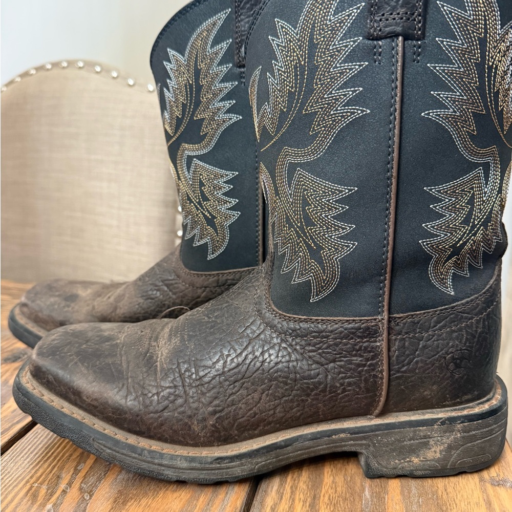 Boys Ariat WorkHog Brown and Black Boots